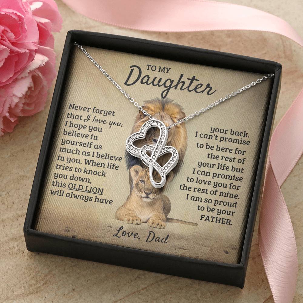 To My Daughter - I can't promise to be here for the rest of your life - Daughter Gift from Dad - Heart-to-heart Pendant Necklace