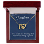 Grandma - Your love is the stitching - Gift for Grandmother - Interlocking Hearts Necklace