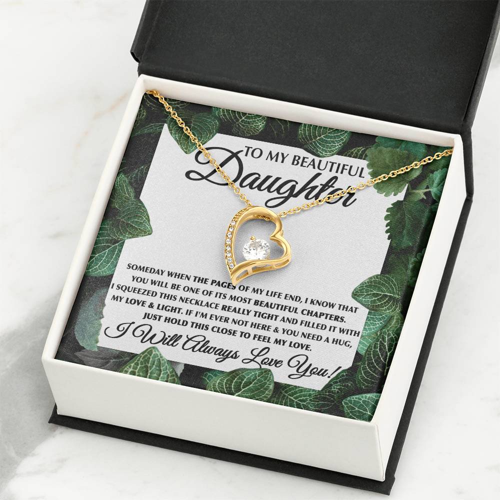To My Daughter Necklace – Graduation Birthday Gift Idea for Daughter – Forever Love Necklace