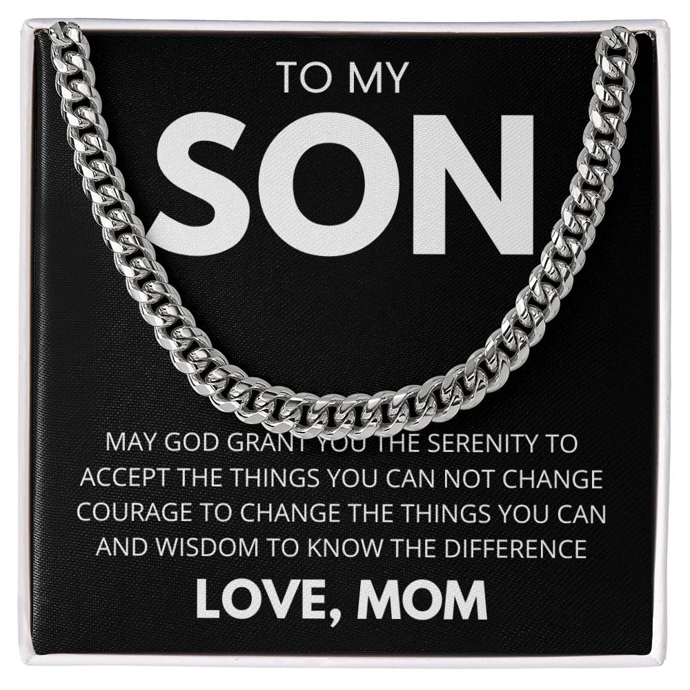 Men’s Cuban Link Necklace, Gift for Son from Mom, Fashionable Jewelry for Birthdays & Celebrations