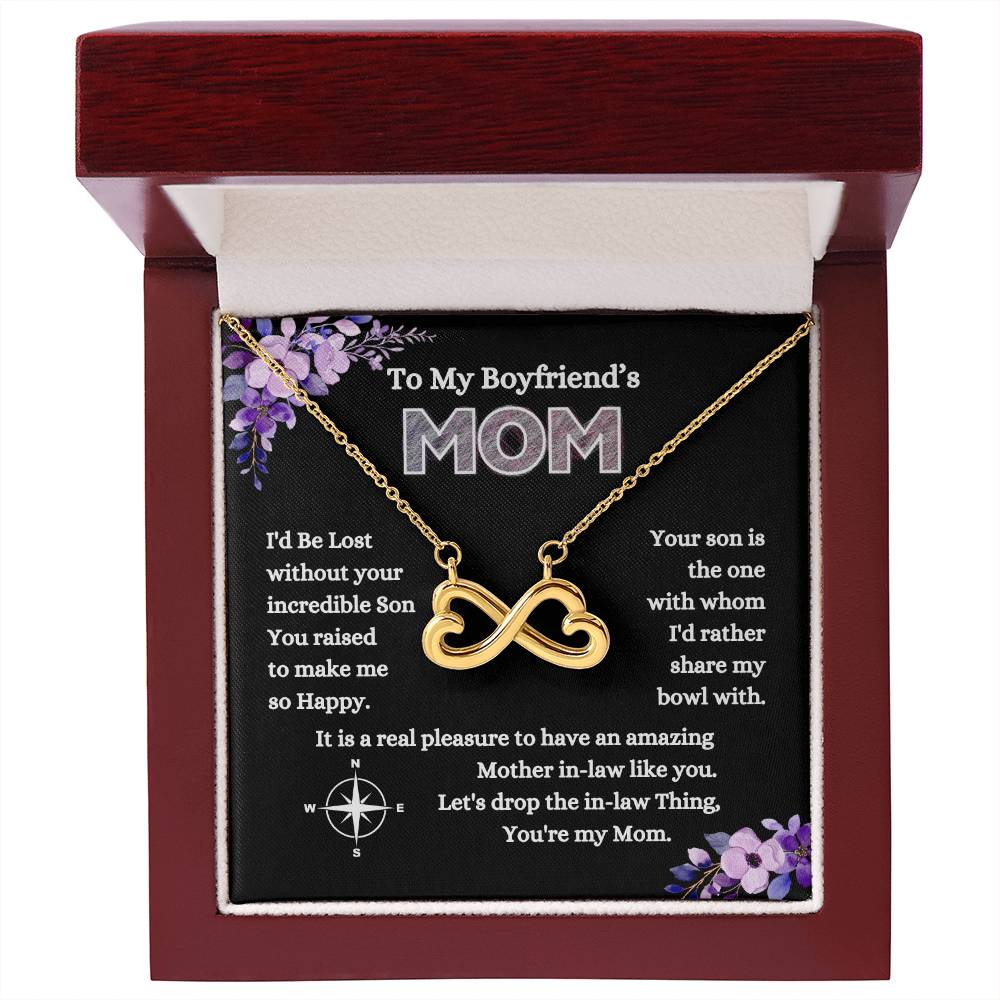To My Boyfriend's Mom - I'd Be Lost Without Your Incredible Son - Endless Love Necklace - Best Gift for Mother In Law