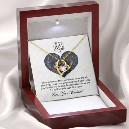 To My Wife Necklace - Sweetest Gift for Wife from Husband for Valentine’s Day, Anniversary & Birthday Joy - Forever Love Necklace