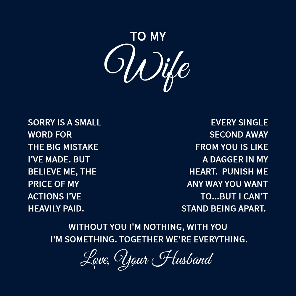 To My Wife Necklace - Best Romantic Gift for Wife - Scripted Love Necklace