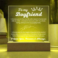Acrylic Plaque, Romantic Gift For Him, Unique Love Message, Boyfriend Gift, Sentimental Keepsake, I Love You Forever & Always, To My Boyfriend