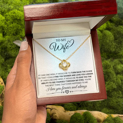 To My Wife Necklace - Sweet Emotional Gift for Wife from Husband on Birthday, Anniversary & Valentine’s Day - Love Knot Necklace