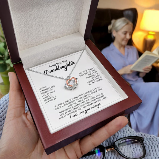 To My Granddaughter Necklace – Birthday & Valentine’s Gift for Grand daughter – Crown Pendant Necklace