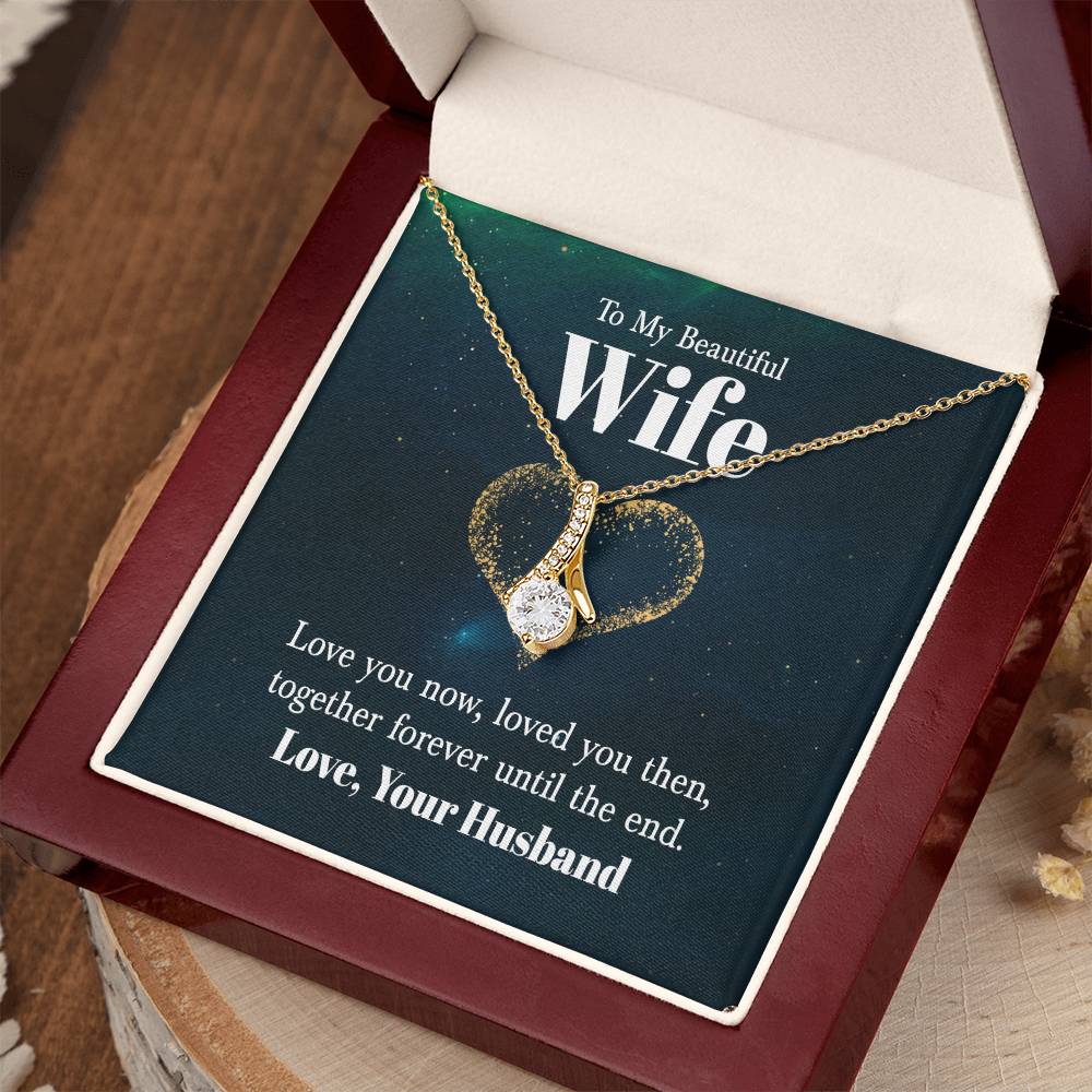 To My Wife Necklace - Husband to Wife Jewelry for Romantic Valentine’s Day, Birthday & Anniversary Gifts - Alluring Beauty Necklace