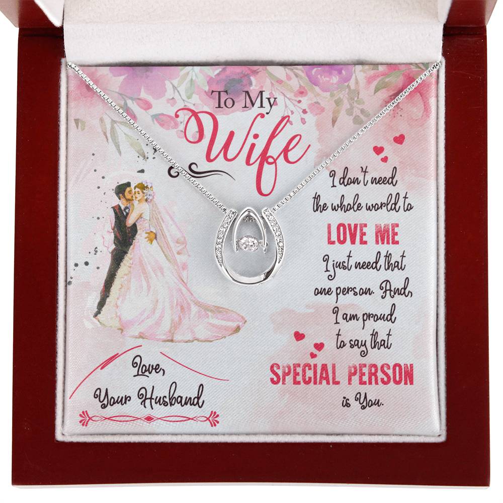 Thoughtful Gift for Wife - Emotional Jewelry from Husband for Anniversary, Birthday, Valentine’s Day & Holidays - Lucky In Love Necklace