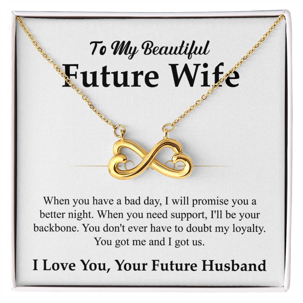 Future Wife Jewelry Gift - Long Lasting Romantic Necklace for Celebrating Love & Upcoming Marriage - Endless Love Necklace