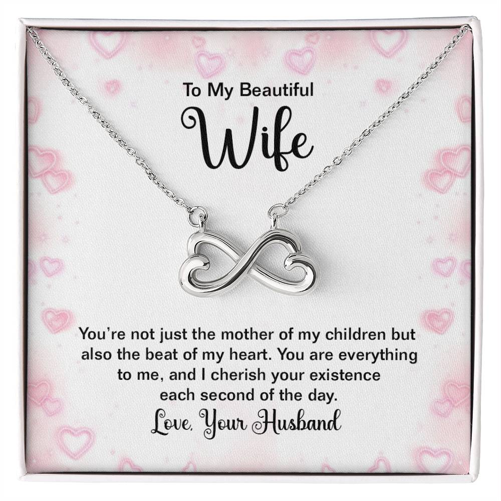 To My Beautiful Wife Necklace - Perfect Romantic Surprise from Husband for Anniversary, Birthday & Valentine’s Day - Endless Love Necklace
