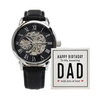 Happy birthday To My Amazing Dad - Gift for Dad - Men's Openwork Watch