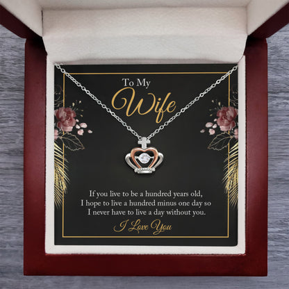To My Wife Necklace - Meaningful Jewelry from Husband for Christmas, Anniversary & Valentine’s Day - Crown Pendant Necklace
