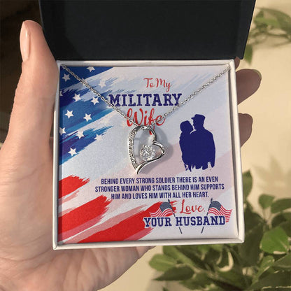 Birthday Gift for Military Wife from Husband - Emotional Jewelry - Forever Love Necklace