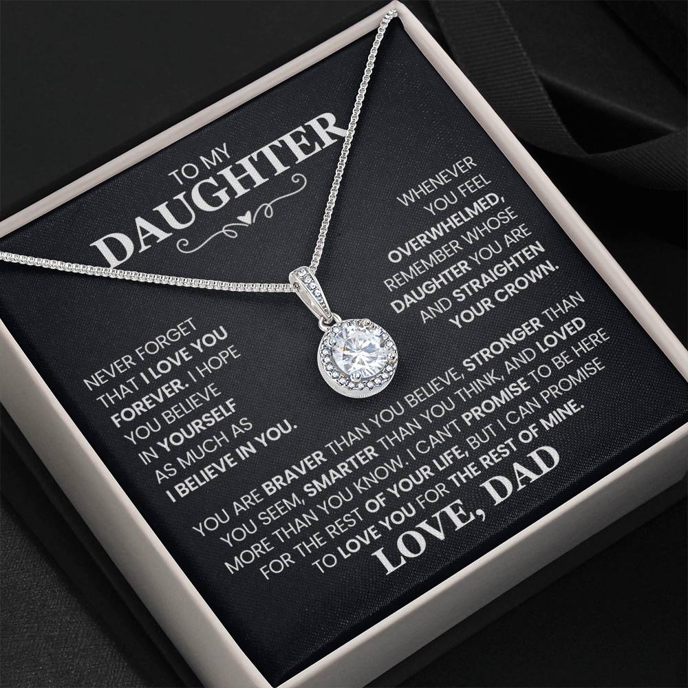 To My Daughter - Straighten Your Crown - Eternal Hope Necklace Gift from Dad