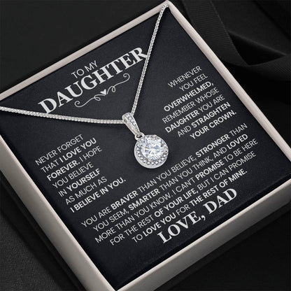 To My Daughter - Straighten Your Crown - Eternal Hope Necklace Gift from Dad