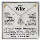 To My Wife Necklace - Emotional Love Jewelry Gift from Husband for Valentine’s Day & Birthday Happiness - Anchor Pendant Necklace