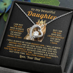 To My Daughter Necklace - Beautiful Daughter Jewelry for Birthday & Proud Dad Moments - Forever Love Necklace