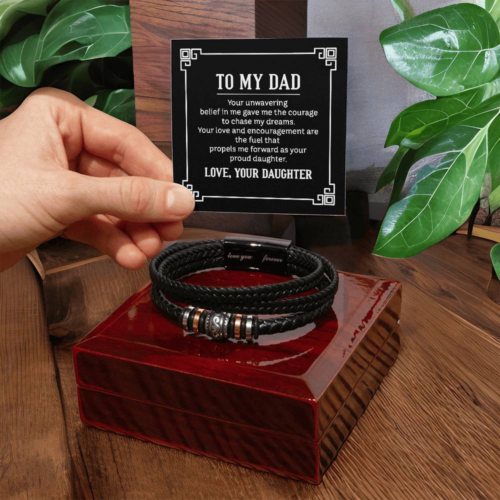 To My Dad Bracelet - Gift for Dad from Daughter - Love You Forever Bracelet