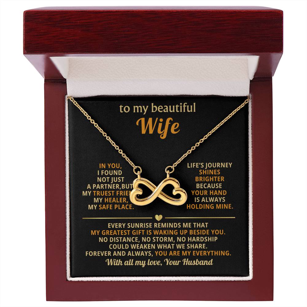 To My Wife Necklace - Romantic Jewelry Gift from Husband for Anniversary, Birthday & Valentine’s Day Surprise Moments - Endless Love Necklace