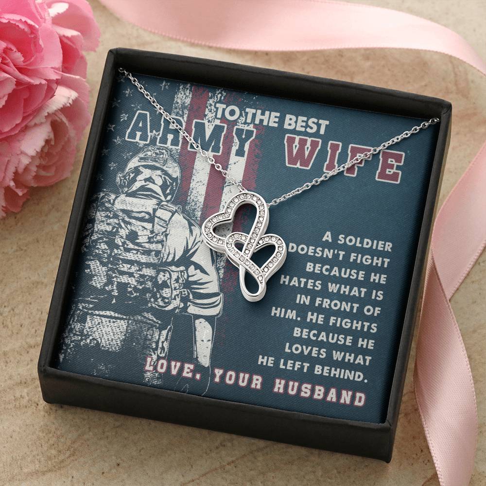 To The Best Army Wife - Heart-to-heart Pendant Necklace from Husband