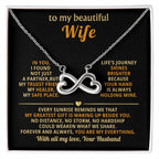 To My Wife Necklace - Romantic Jewelry Gift from Husband for Anniversary, Birthday & Valentine’s Day Surprise Moments - Endless Love Necklace