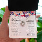 To My Daughter Necklace - Best Proud Dad Jewelry Gift for Daughter’s Special Days & Celebrations - Love Knot Necklace