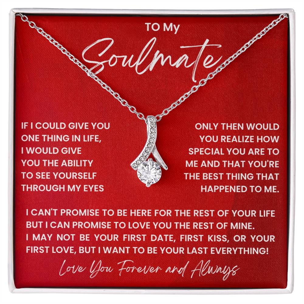 To My Soulmate Necklace - Soulmate Jewelry Gift for Valentine’s Day, Birthday & Romantic Celebrations - Alluring Beauty Necklace