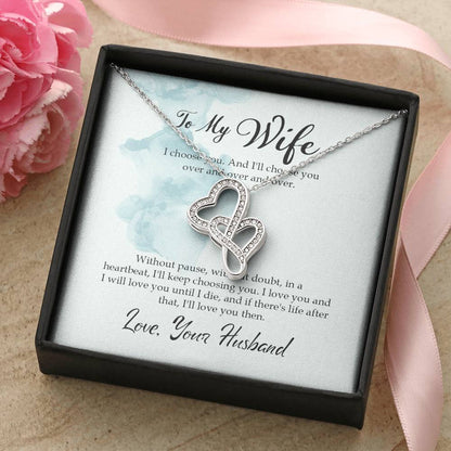 Best Gift for Wife from Husband - Emotional Love Jewelry for Birthday, Valentine’s Day, Anniversary & Christmas - Heart-to-heart Pendant Necklace
