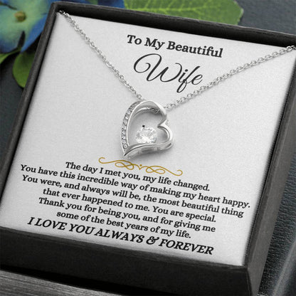 Meaningful Wife Jewelry from Husband - Romantic Gift for Birthday, Christmas, Anniversary & Valentine’s Day - Forever Love Necklace