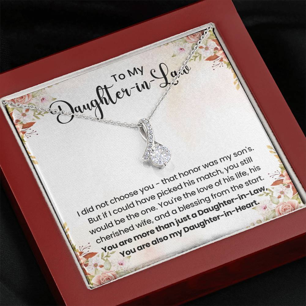 To My Beautiful Daughter In Law - Alluring Beauty Necklace - Gift for Bonus Daughter