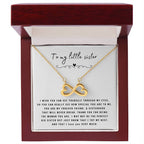 To My Little Sister Necklace - I Wish You Can See Yourself Through My Eyes - Gift for Little Sister - Endless Love Necklace
