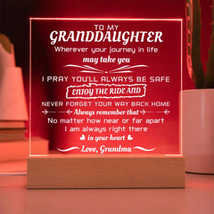 Inspiring Square Acrylic Plaque – Thoughtful Gift for Granddaughter, Square Acrylic Plaque for Granddaughter, To My Granddaughter