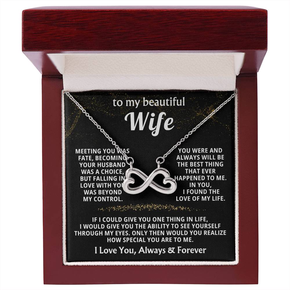 Best Gift for Wife from Husband - Emotional Love Jewelry for Birthday, Valentine’s Day, Anniversary & Christmas - Endless Love Necklace