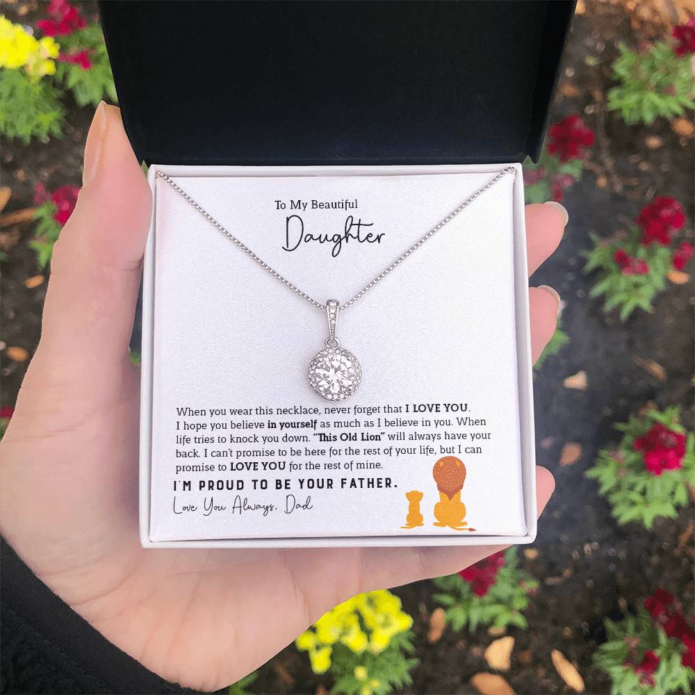 To My Daughter Necklace - Beautiful Daughter Jewelry for Birthday & Proud Dad Moments - Eternal Hope Necklace