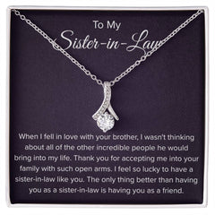Sister-In-Law Necklace, Heartfelt Gift for Sister-In-Law, Elegant Jewelry, To My Sister In Law