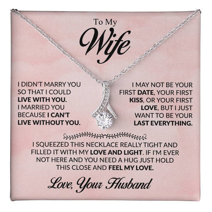 To My Wife Necklace - Romantic Keepsake Jewelry Gift from Husband for Special Days & Valentine’s Love - Alluring Beauty Necklace