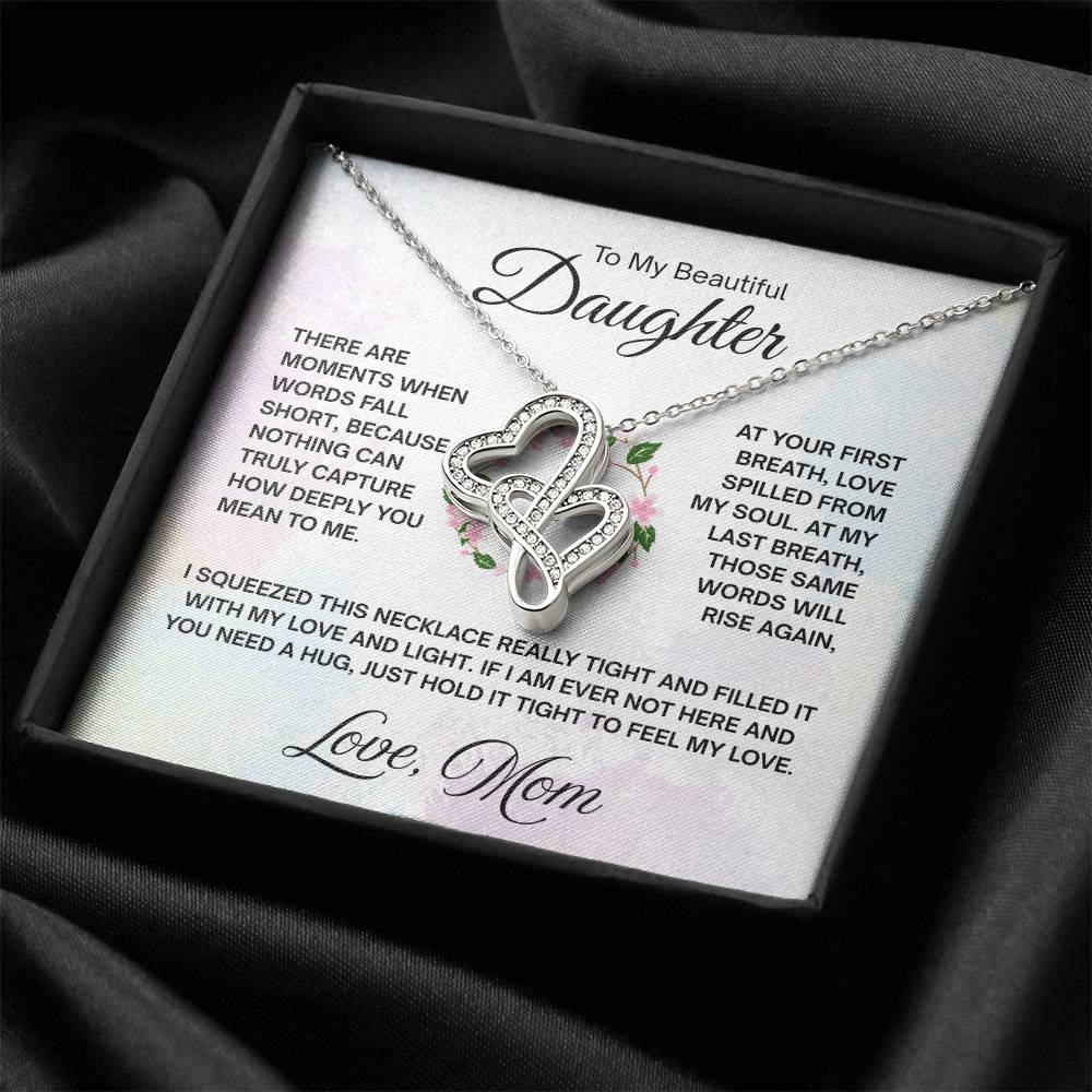 Beautiful Gift for Daughter from Mom - Heart-to-heart Pendant Necklace