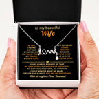 To My Wife Necklace - Romantic Gift for Anytime Love - Scripted Love Necklace