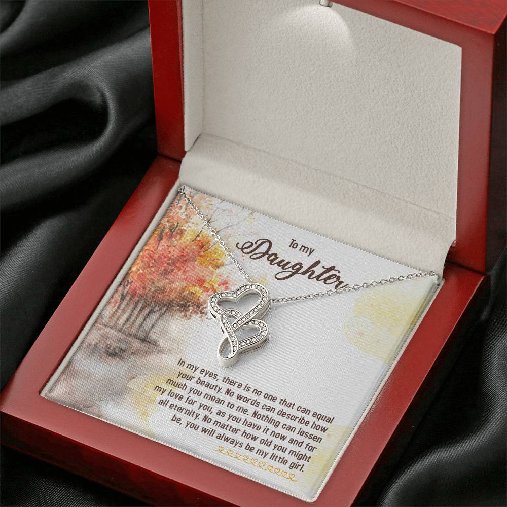 To My Daughter Necklace – Gift for Daughter’s Birthday and Graduation – Heart-to-heart Pendant Necklace