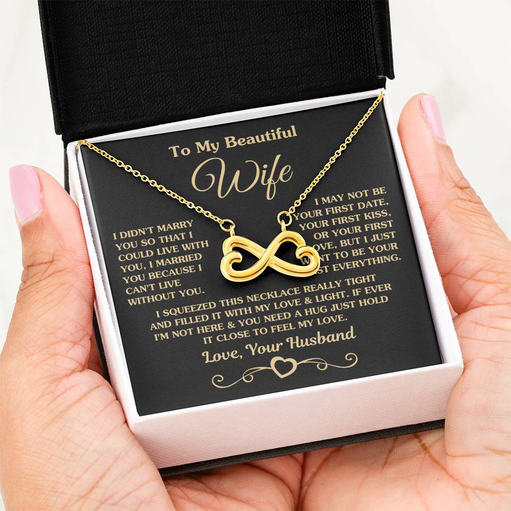 To My Wife Necklace - Loving Gift from Husband, Sentimental Jewelry for Christmas, Valentine’s Day & Birthday Celebrations - Endless Love Necklace