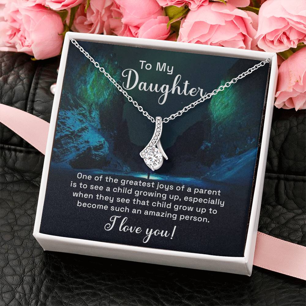 To My Daughter Necklace – Daughter Birthday & Graduation Jewelry Surprise – Alluring Beauty Necklace