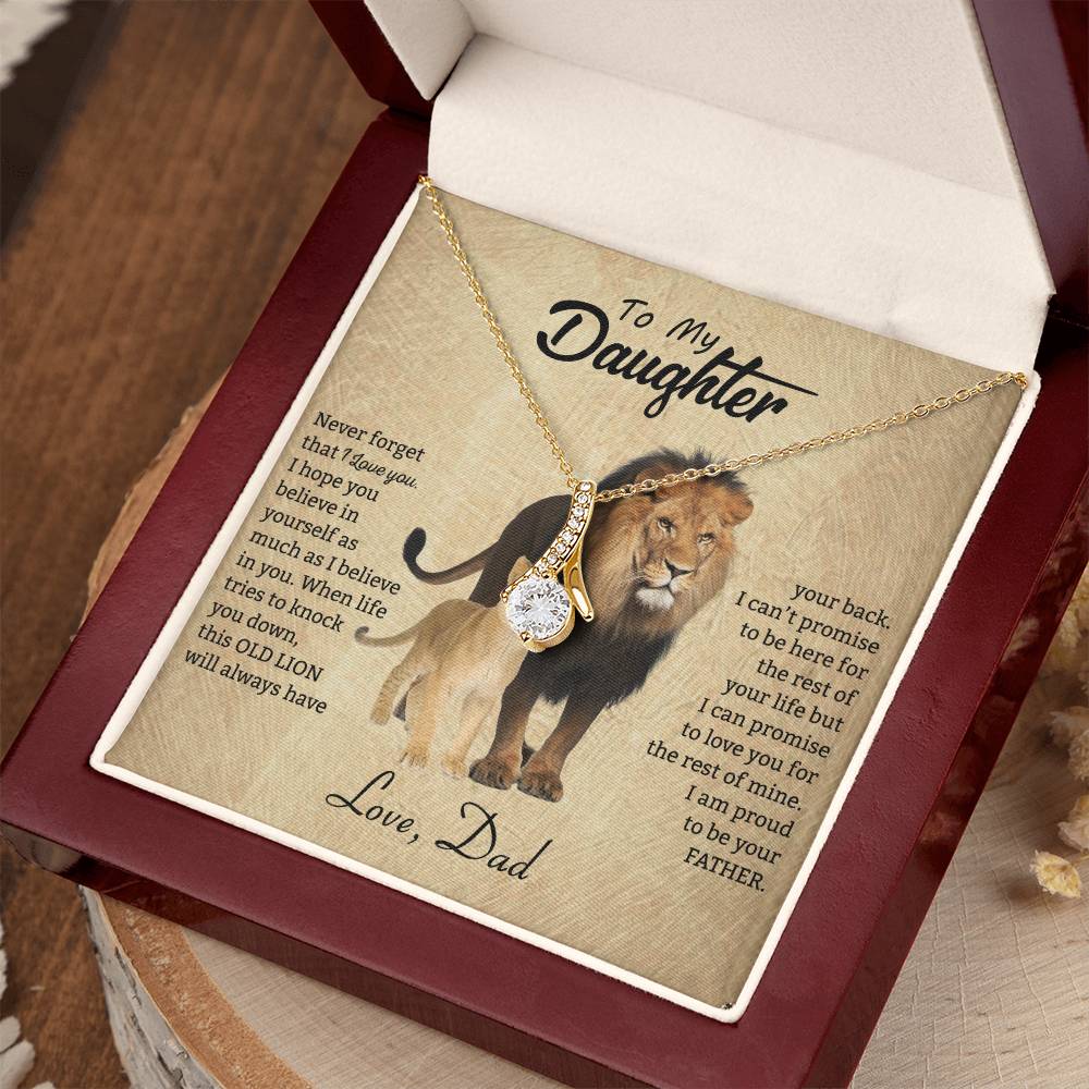 To My Daughter Necklace - Loving Gift for Daughter from Dad for Christmas, Proud Achievements & Special Days - Alluring Beauty Necklace
