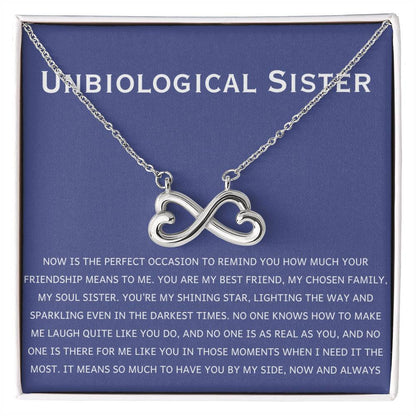 Unbiological Sister Necklace - Gift for Bonus Sister - Endless Love Necklace