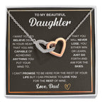 To My Daughter Necklace – Graduation & Christmas Gift from Dad – Interlocking Hearts Necklace