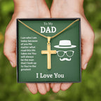 To My Dad Necklace - You're the greatest - Dad Gift from Kids - Artisan Cross Necklace