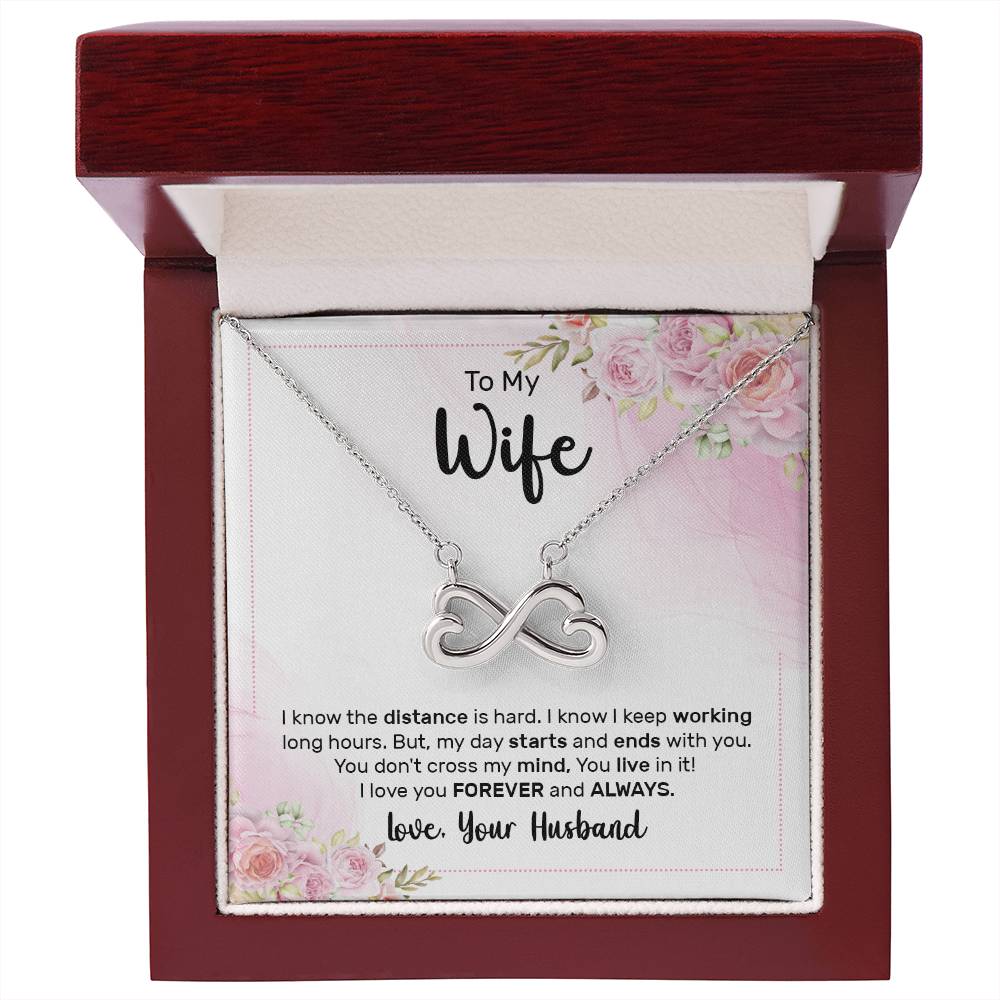 To My Wife Necklace - Beautiful Wife Jewelry Gift for Birthday, Valentine’s Day & Special Romantic Moments - Endless Love Necklace