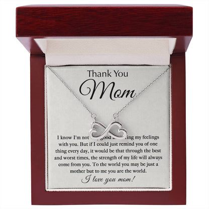 Thank You Mom - You Are My World - Endless Love Necklace - Best Gift For Mom