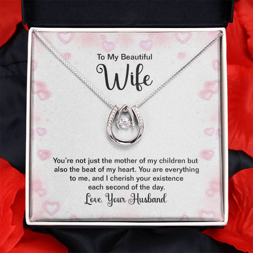 Wife Birthday Gift from Husband - Romantic Jewelry for Valentine’s Day & Anniversaries - Lucky In Love Necklace