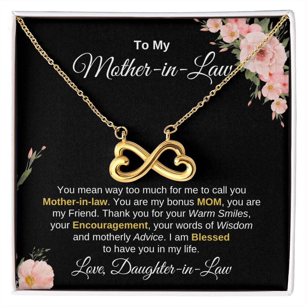 Mother In Law Gift from Daughter In Law - I am blessed to have you in my life - Endless Love Necklace