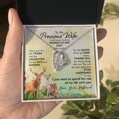 Holiday Gift for Wife - Romantic Jewelry from Husband for Christmas & Valentine’s Day - Forever Love Necklace